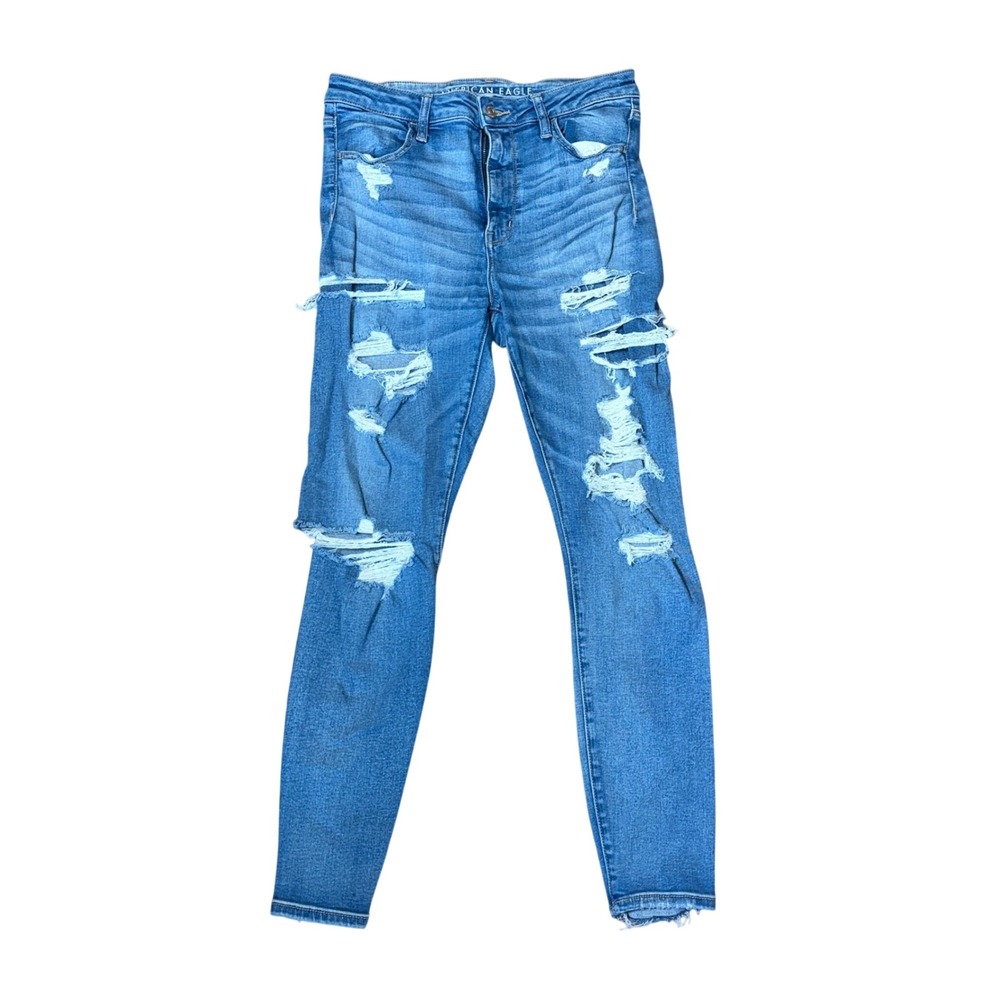 American Eagle Super Hi-Rise Jegging Size 12 Regular Ne(x)t Level Stretch Blue